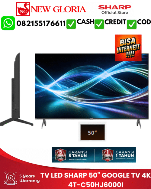 TV LED SHARP 50" GOOGLE TV 4K 4T-C50HJ6000I