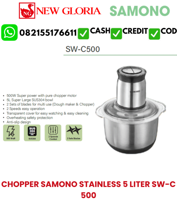 CHOPPER SAMONO STAINLESS 5 LITER SW-C 500