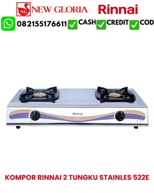 KOMPOR RINNAI 2 TUNGKU STAINLES 522E
