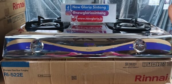 KOMPOR RINNAI 2 TUNGKU STAINLES 522E