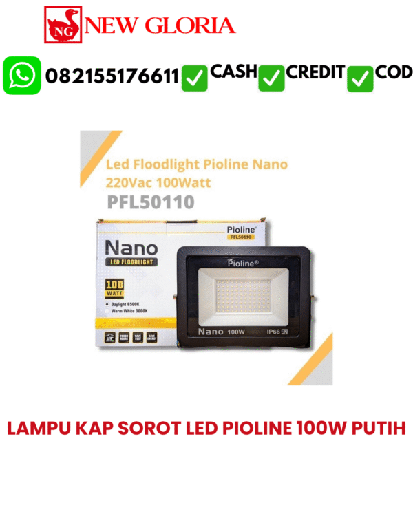 LAMPU KAP SOROT LED PIOLINE 100W PUTIH