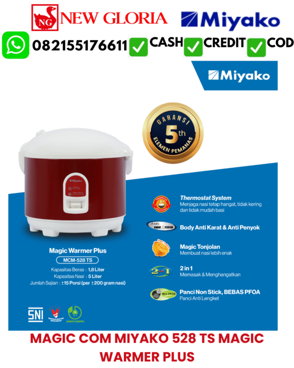 MAGIC COM MIYAKO 528 TS MAGIC WARMER PLUS