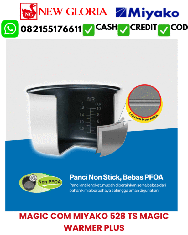 MAGIC COM MIYAKO 528 TS MAGIC WARMER PLUS
