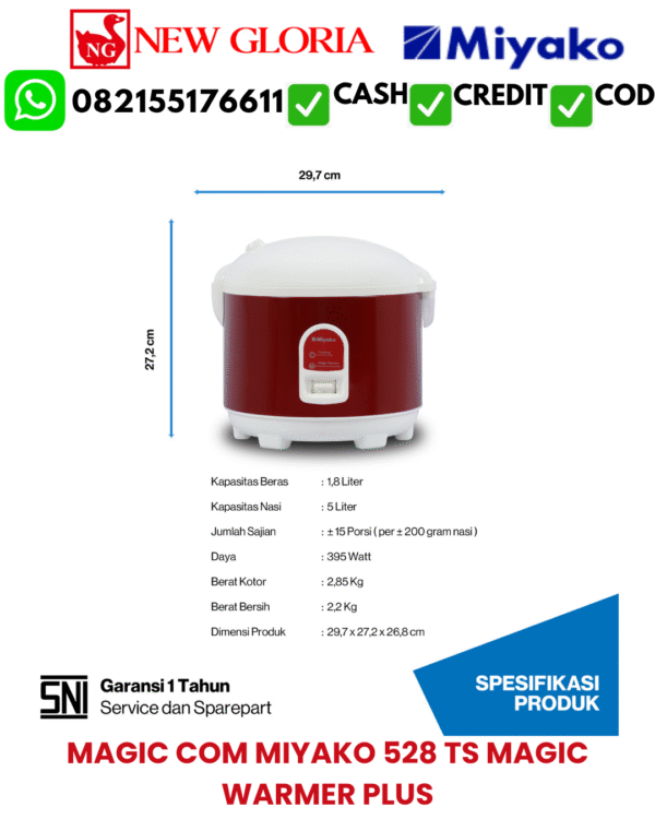 MAGIC COM MIYAKO 528 TS MAGIC WARMER PLUS