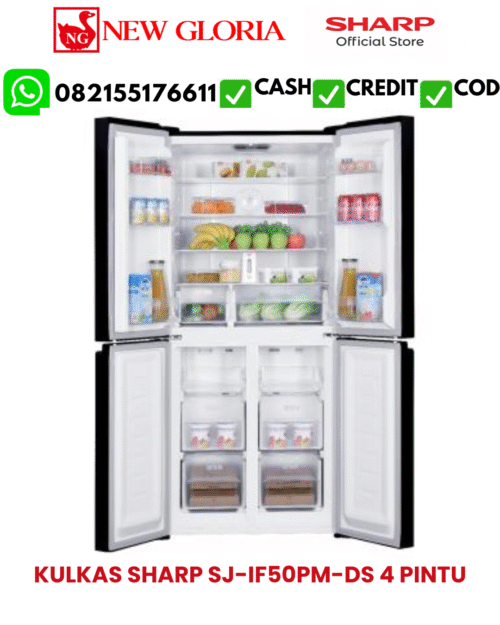 KULKAS SHARP SJ-IF50PM-DS 4 PINTU