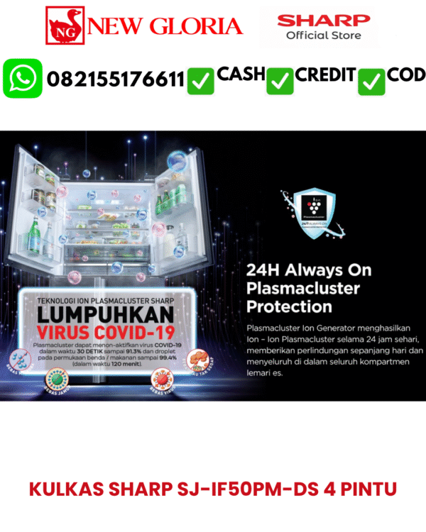 KULKAS SHARP SJ-IF50PM-DS 4 PINTU
