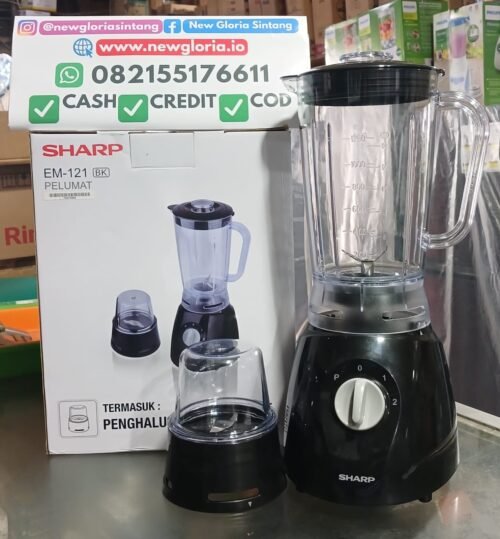 BLENDER SHARP 2 IN 1 PLASTIK 1,25 LITER EM-121-BKR BLENDER SHARP 2 IN 1 PLASTIK 1,25 LITER EM-121-BK