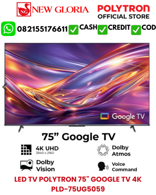 LED TV POLYTRON 75 GOOGLE TV 4K PLD-75UG5059