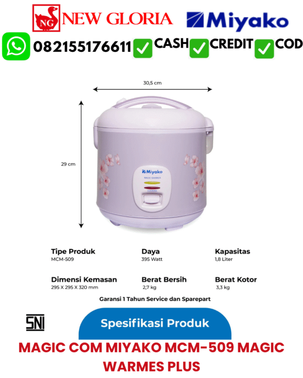 MAGIC COM MIYAKO MCM-509 MAGIC WARMER PLUS