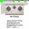KOMPOR TANAM RINNAI 3 TUNGKU STAINLESS RB-713N(S)