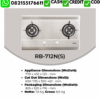 KOMPOR RINNAI TANAM STAINLESS RINNAI RB-712N (S)3 KOMPOR RINNAI TANAM STAINLESS RINNAI RB-712N (S)