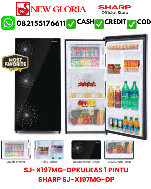 KULKAS 1 PINTU SHARP SJ-X197MG-DB