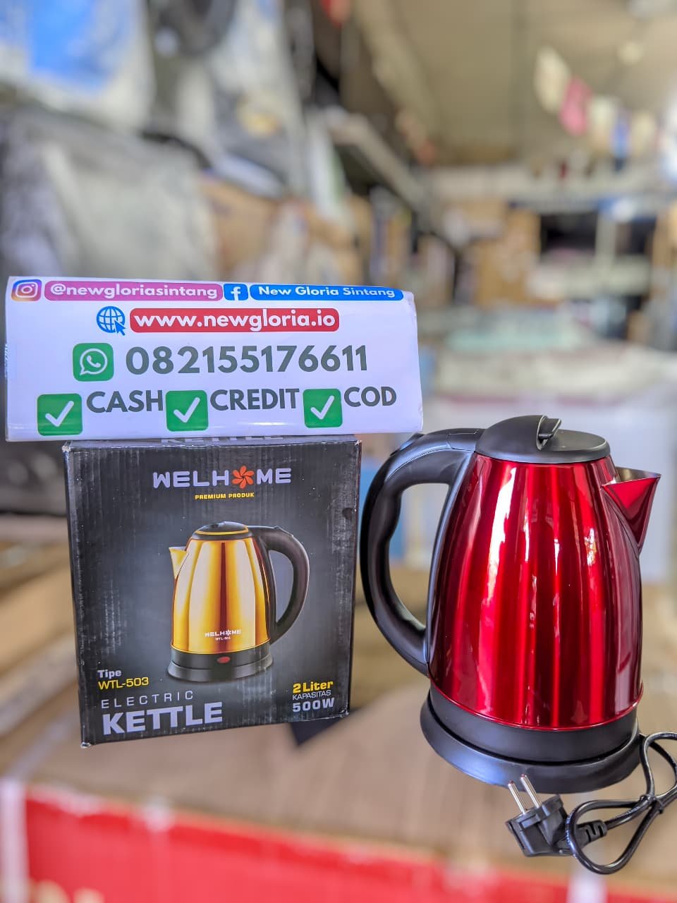KETTLE LISTRIK WELHOME WTL-503 RED