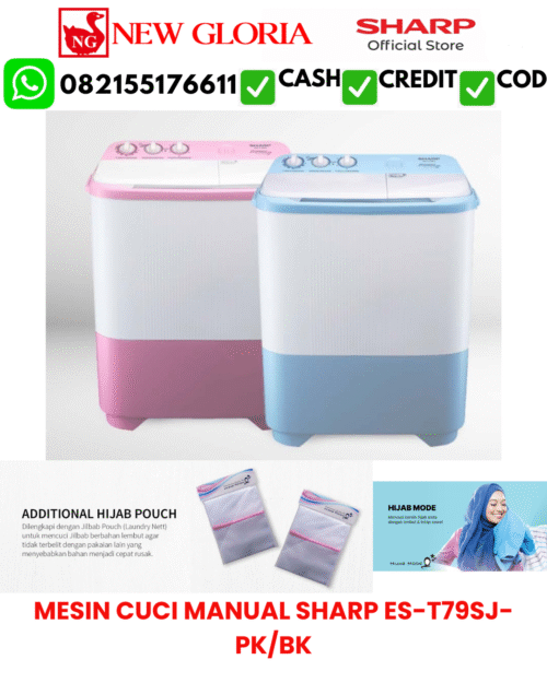 MESIN CUCI MANUAL SHARP ES-T79SJ-PK/BK