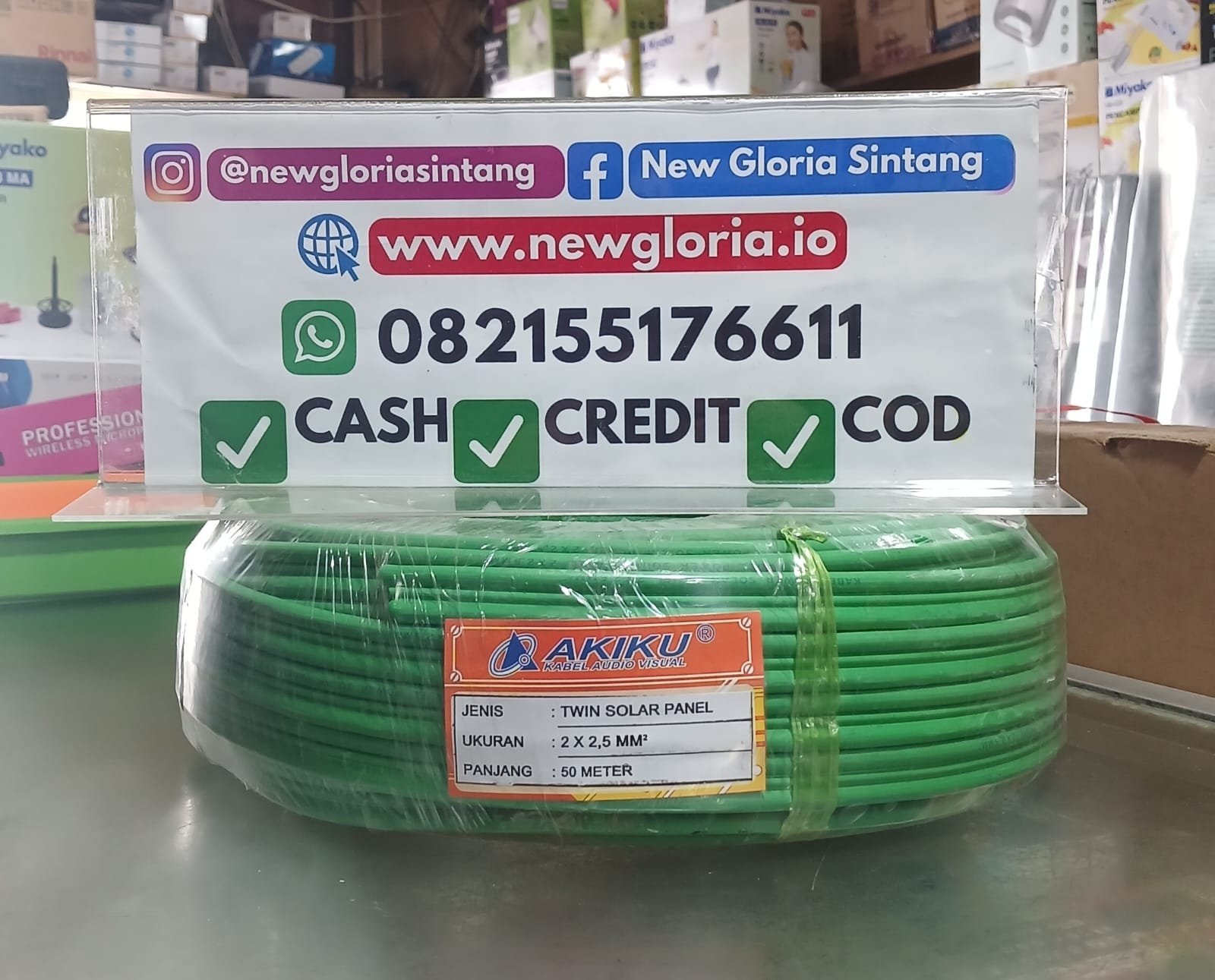 KABEL PANEL HIJAU 2X2,5X50M AKIKU