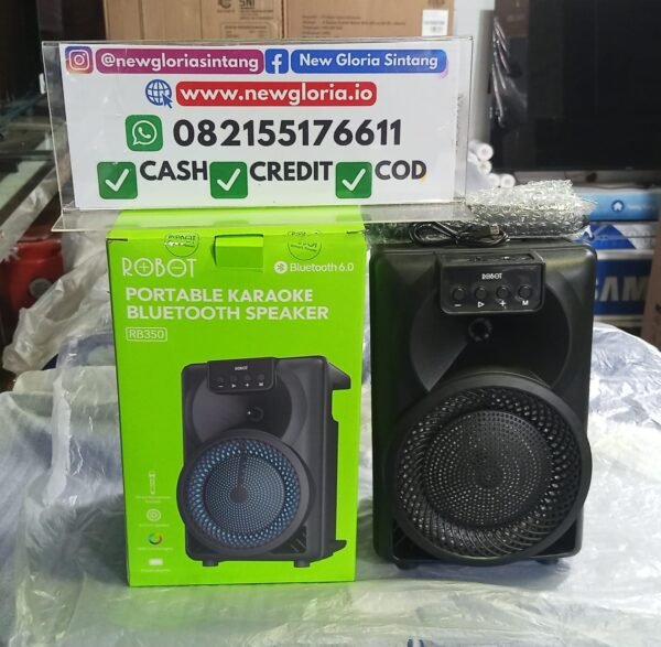 SPEAKER PORTABLE + BT ROBOT 6,5" 1 MIC RB350 BLACK